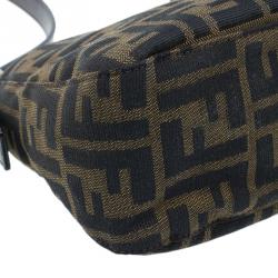 Fendi Brown Tobacco Zucca Long Baguette Shoulder Bag