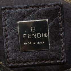 Fendi Brown Tobacco Zucca Long Baguette Shoulder Bag
