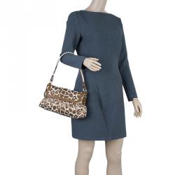 Pre Owned Fendi Giraffe Print Chef Hobo Shoulder Bag