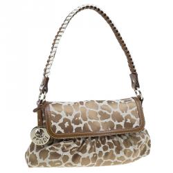 Pre Owned Fendi Giraffe Print Chef Hobo Shoulder Bag