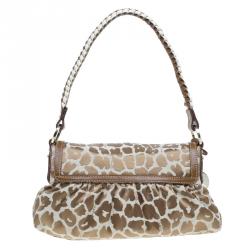 Pre Owned Fendi Giraffe Print Chef Hobo Shoulder Bag