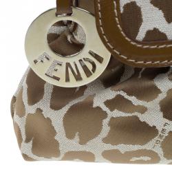 Pre Owned Fendi Giraffe Print Chef Hobo Shoulder Bag