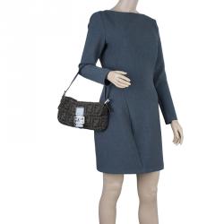 Fendi Wool Zucca Baguette Shoulder Bag