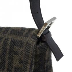 Fendi Wool Zucca Baguette Shoulder Bag