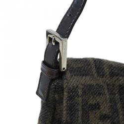 Fendi Wool Zucca Baguette Shoulder Bag