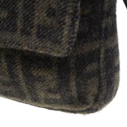 Fendi Wool Zucca Baguette Shoulder Bag