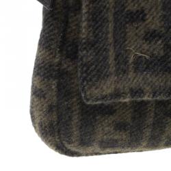 Fendi Wool Zucca Baguette Shoulder Bag