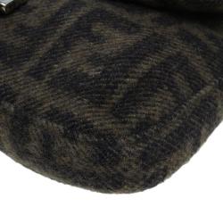 Fendi Wool Zucca Baguette Shoulder Bag