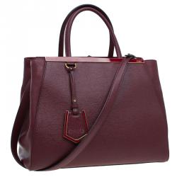 Pre Owned حقيبة فندي توجور جلد سافيانو أحمر