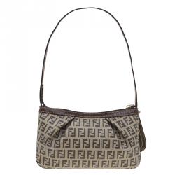 مملوكة مسبقًا Fendi Zucchino Coated Canvas Baguette Small Shoulder bag