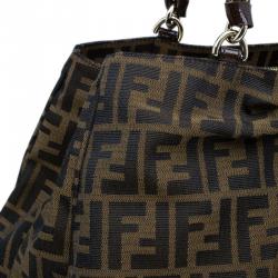 Fendi Brown Zucca Canvas Large Mia Tote