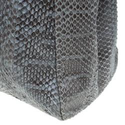 Fendi Grey Python Leather Large Peekaboo Bag