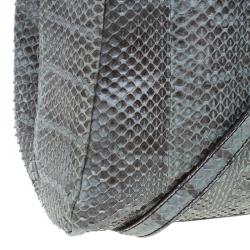 Fendi Grey Python Leather Large Peekaboo Bag