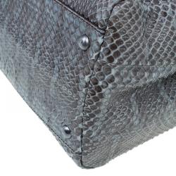 Fendi Grey Python Leather Large Peekaboo Bag