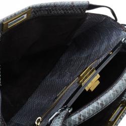 Fendi Grey Python Leather Large Peekaboo Bag