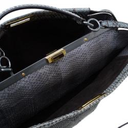 Fendi Grey Python Leather Large Peekaboo Bag