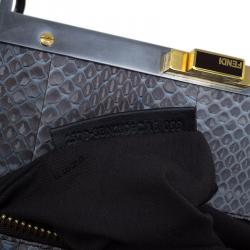 Fendi Grey Python Leather Large Peekaboo Bag