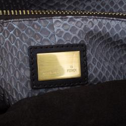 Fendi Grey Python Leather Large Peekaboo Bag