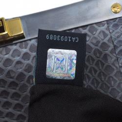 Fendi Grey Python Leather Large Peekaboo Bag