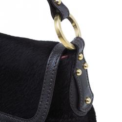 Pre Owned Fendi Dark Brown Pony Hair Chef Shoulder Bag