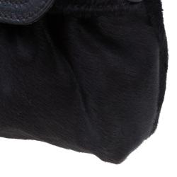 Pre Owned Fendi Dark Brown Pony Hair Chef Shoulder Bag