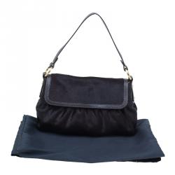 Pre Owned Fendi Dark Brown Pony Hair Chef Shoulder Bag