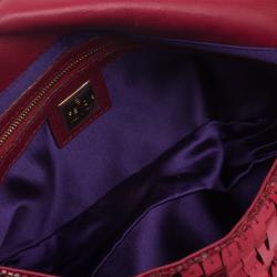 Fendi Red Sequin Baguette Shoulder Bag