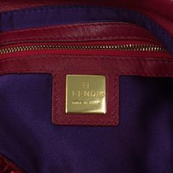 Fendi Red Sequin Baguette Shoulder Bag