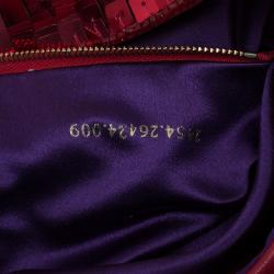 Fendi Red Sequin Baguette Shoulder Bag