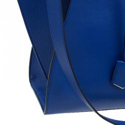 Pre Owned Fendi Blue Calfskin Leather 3Jours Tote Bag with Wallet