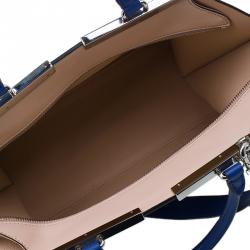Pre Owned Fendi Blue Calfskin Leather 3Jours Tote Bag with Wallet