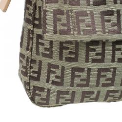 Fendi Beige and brown Zucchino Baguette Shoulder Bag