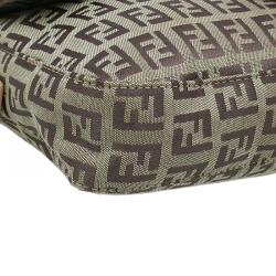 Fendi Beige and brown Zucchino Baguette Shoulder Bag