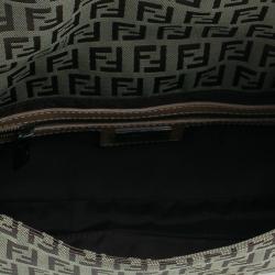 Fendi Beige and brown Zucchino Baguette Shoulder Bag