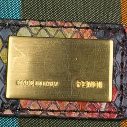 Pre Owned Fendi Multicolor Python Leather Large Peekaboo Tote Bag