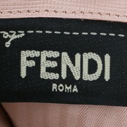 Pre Owned Fendi Peach and White Leather '2Jours' Small Envelope Wallet