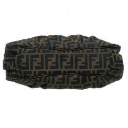 Pre Owned Fendi Brown Zucca Canvas Small Mia Shoulder Bag
