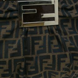 Pre Owned Fendi Brown Zucca Canvas Small Mia Shoulder Bag