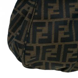 Pre Owned Fendi Brown Zucca Canvas Small Mia Shoulder Bag