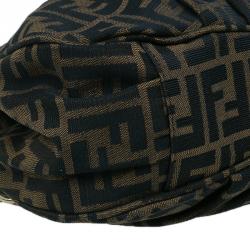 Pre Owned Fendi Brown Zucca Canvas Small Mia Shoulder Bag