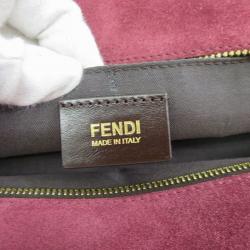 Pre Owned Fendi Pequin Pink Leather Pecan Hobo
