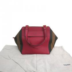 Pre Owned Fendi Pequin Pink Leather Pecan Hobo
