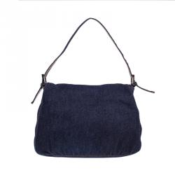 Pre Owned Fendi Denim and Leather Mama Shoulder Bag