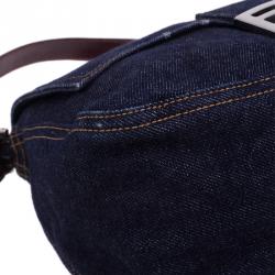 Pre Owned Fendi Denim and Leather Mama Shoulder Bag