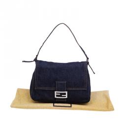 Pre Owned Fendi Denim and Leather Mama Shoulder Bag