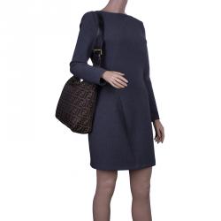 Pre Owned Fendi brown Zucca Hobo Shoulder bag