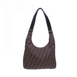 Pre Owned Fendi brown Zucca Hobo Shoulder bag