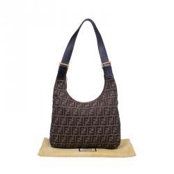 Pre Owned Fendi brown Zucca Hobo Shoulder bag