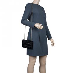 Pre Owned Fendi Black Patent Leather Fendilicious Wallet On Chain