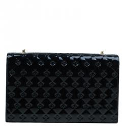 Pre Owned Fendi Black Patent Leather Fendilicious Wallet On Chain